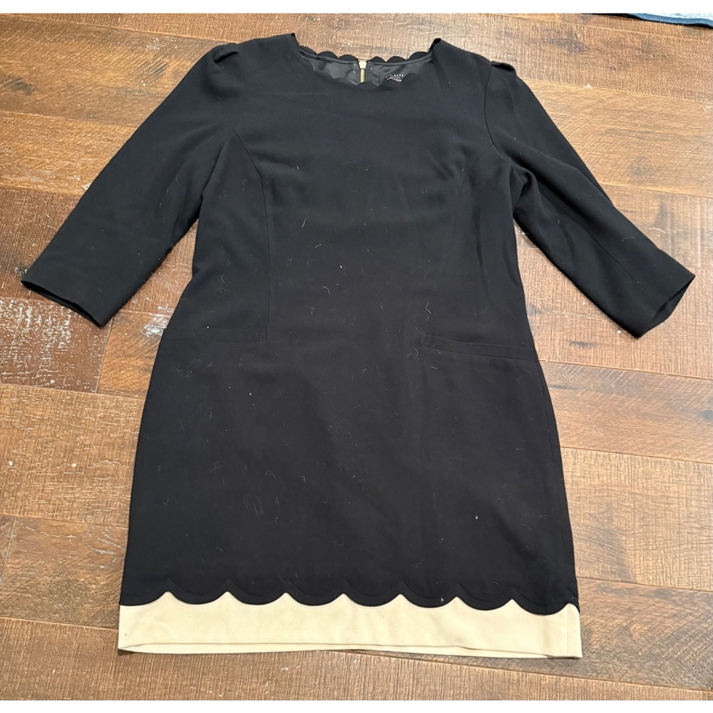 Women's Ted Baker Dress Size 5 (xl 12-14) Black and Cream - Picture 9 of 9